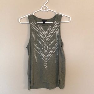Army Green Tank w/ White Tribal Design